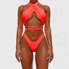 Load image into Gallery viewer, Vibrant and sexy cross over bikini set
