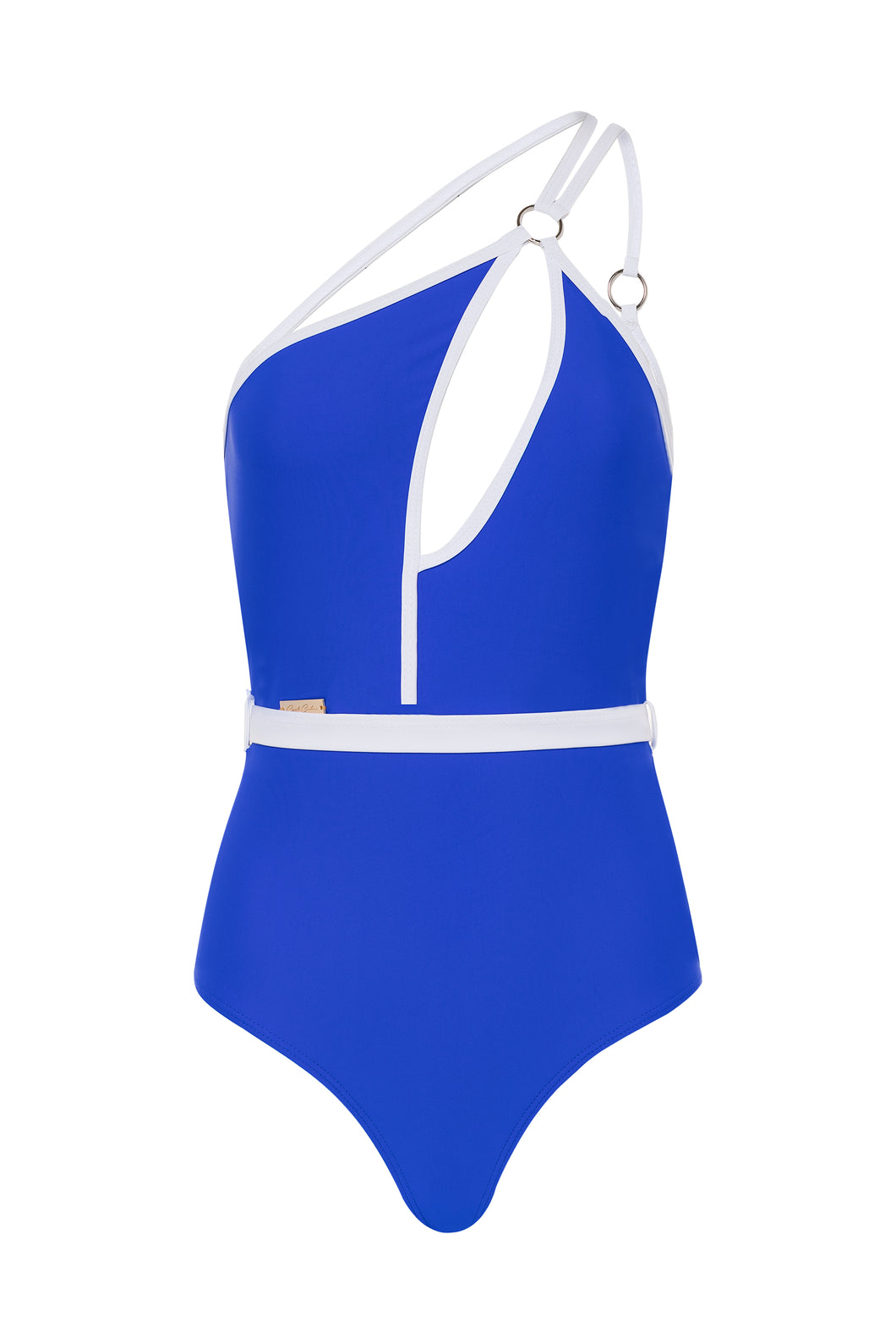 One shoulder piece Blue designer one piece swimsuit
