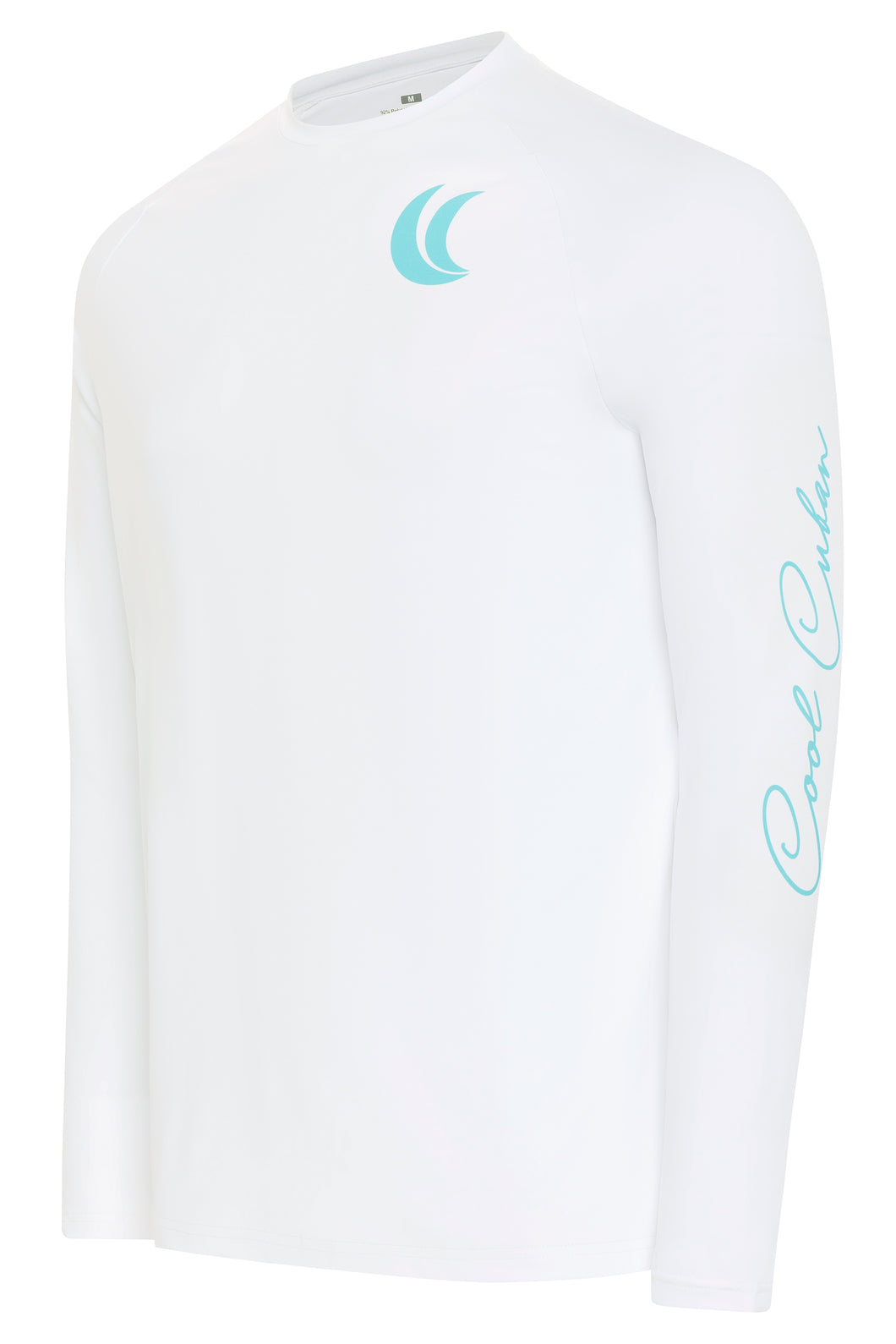 Fishing shirt White with SeaFoam logo crew neck shirt