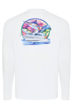 Load image into Gallery viewer, Fishing shirt White with SeaFoam logo crew neck shirt
